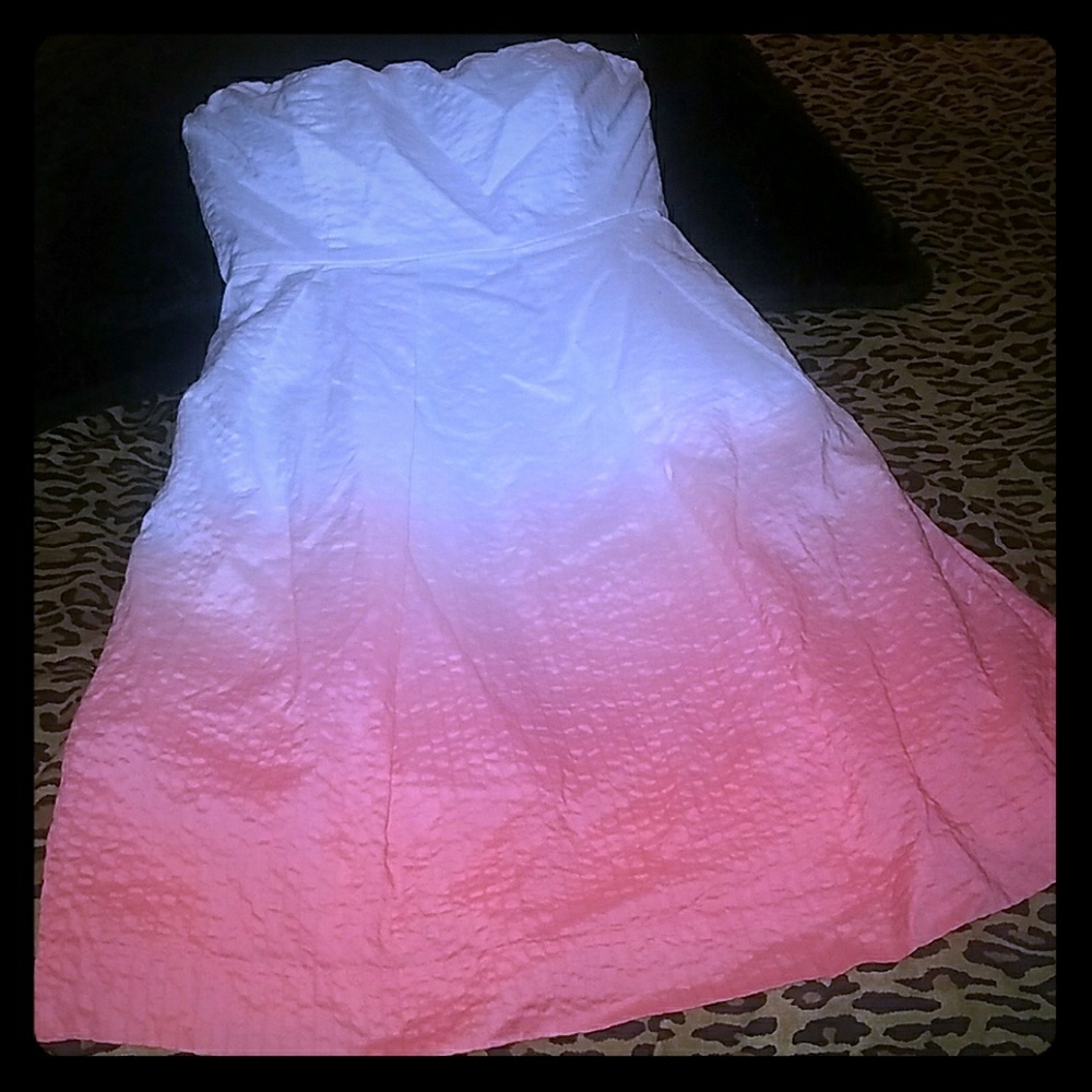 J Crew strapless ombre dress w pockets